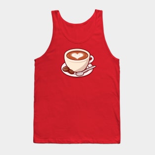 Coffee Time Cartoon Vector Icon Illustration Tank Top